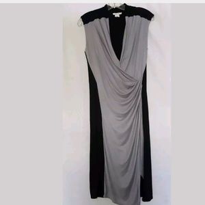 Helmut Lang Sleeveless Colorblock Faux Wrap Dress Draped Jersey Size Small